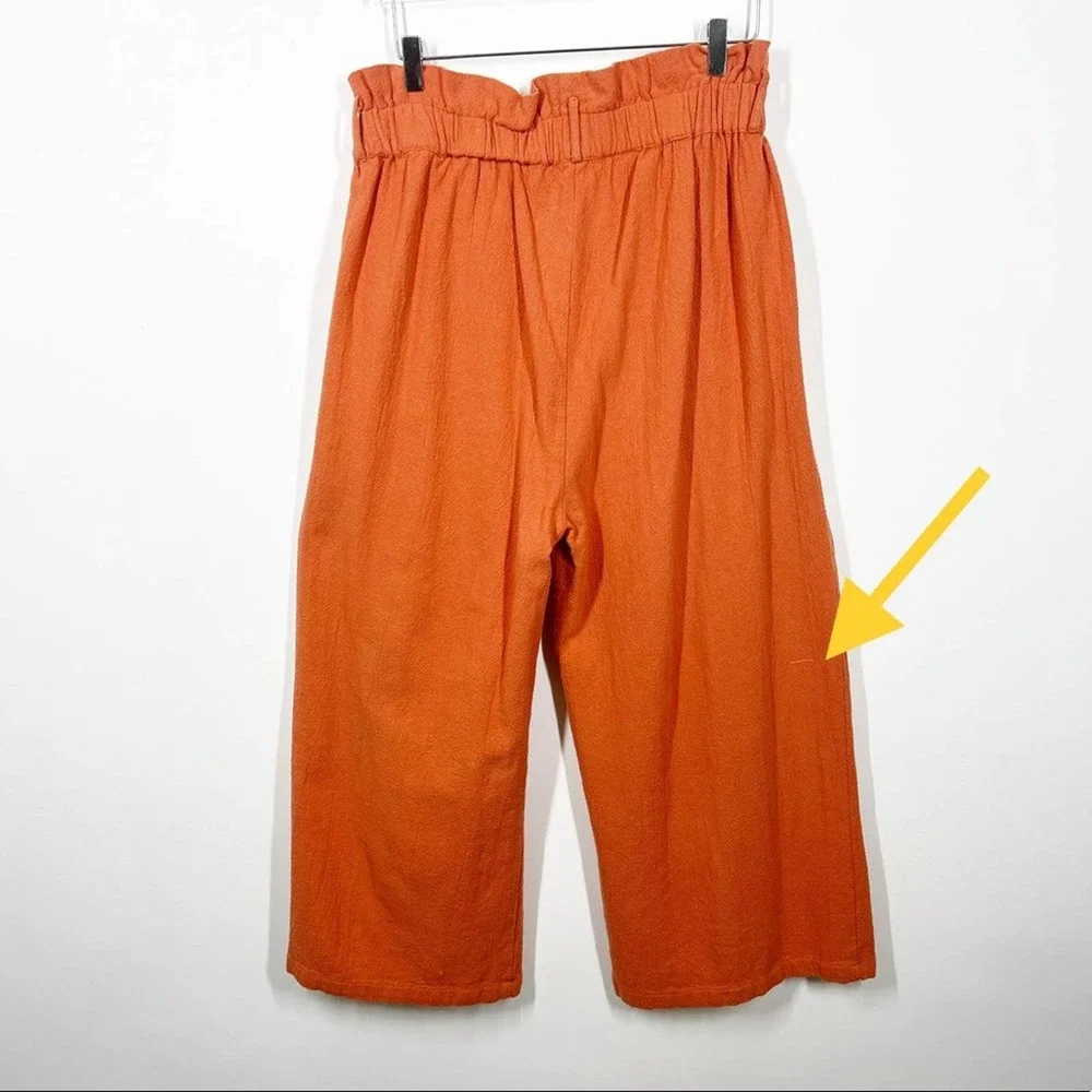 Urban Outfitters Cotton UO Bennie Paperbag Wide-Leg Pant in Orange Large - Picture 9 of 15